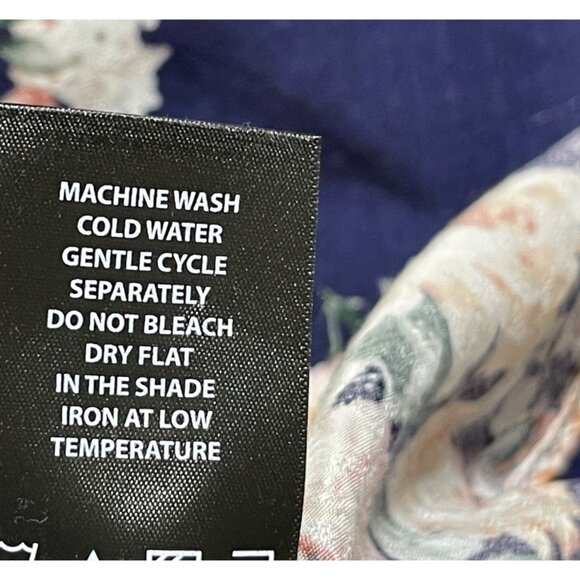 Buffalo David Bitton Top Floral Cap Sleeve Popover Blue Pink L Large - Picture 7 of 7